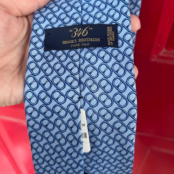 Brooks Brothers 346 Men's Tie Blue New Formal Prom Business Wedding Pure Silk - Picture 4 of 4